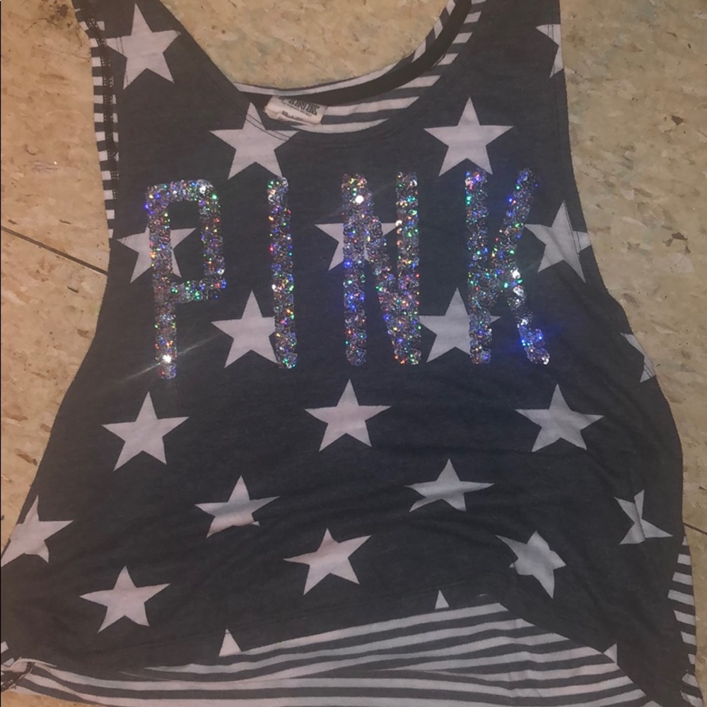 Pink tank crop top